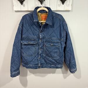 Levi’s Stay Loose Quilted Type II Trucker Jacket Denim Medium Wash Men’s Small
